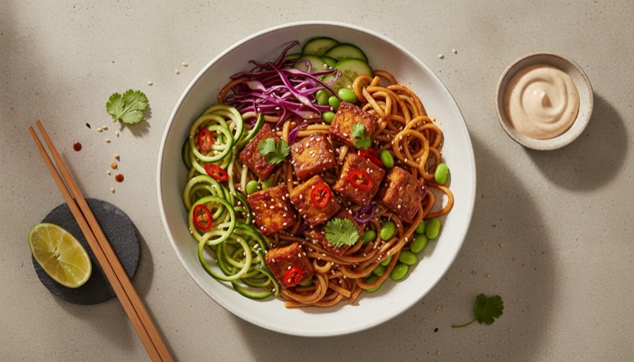 Spicy Tempeh Noodle Bowl