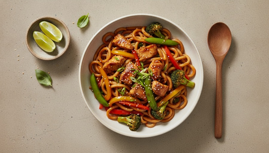 Chicken Stir-fry with Udon Noodles