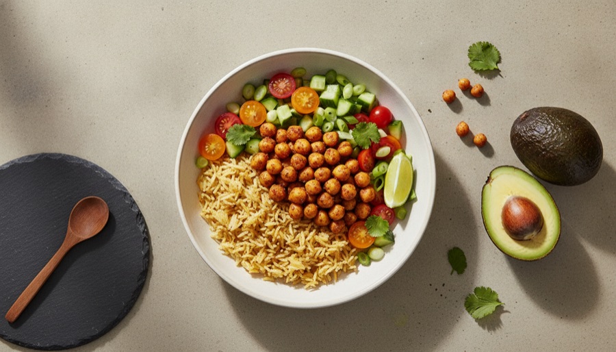 Spiced Chickpea and Rice Bowl