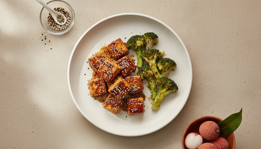 Crispy Sesame Tofu with Broccoli