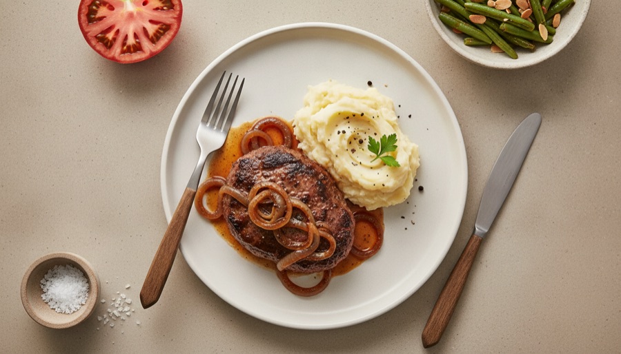 Hamburger Steak with Onion Gravy