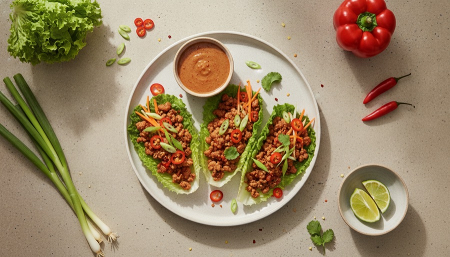 Spicy Pork Wraps