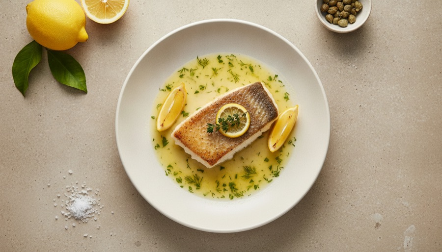 Chilean Sea Bass with Lemon Butter Sauce
