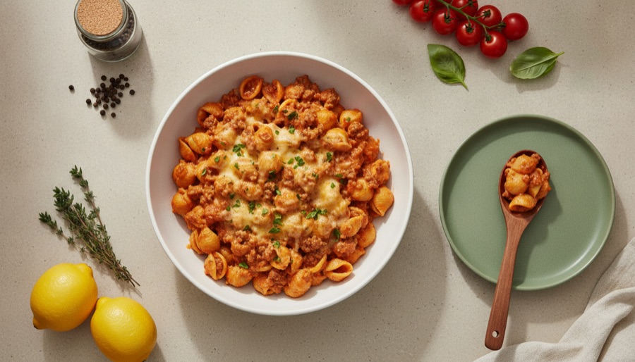 Cheesy Beef and Shells