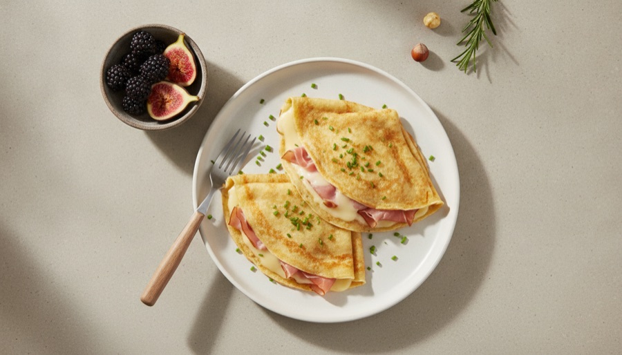 Savory Crepes with Ham and Cheese