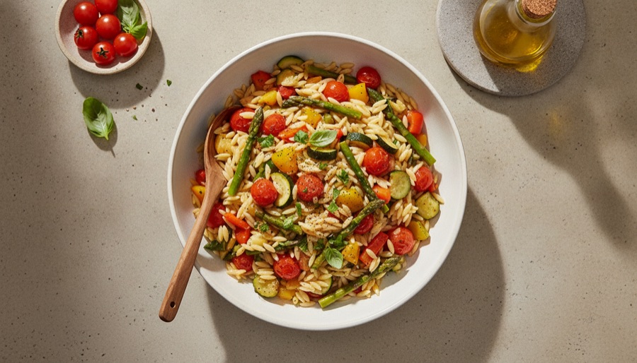 Orzo with Roasted Vegetables