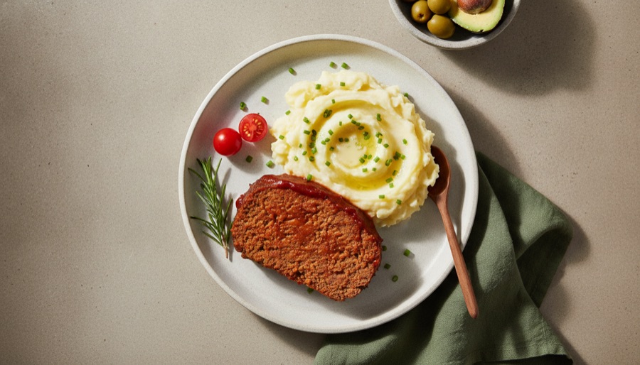 Classic Meatloaf with Mashed Potatoes