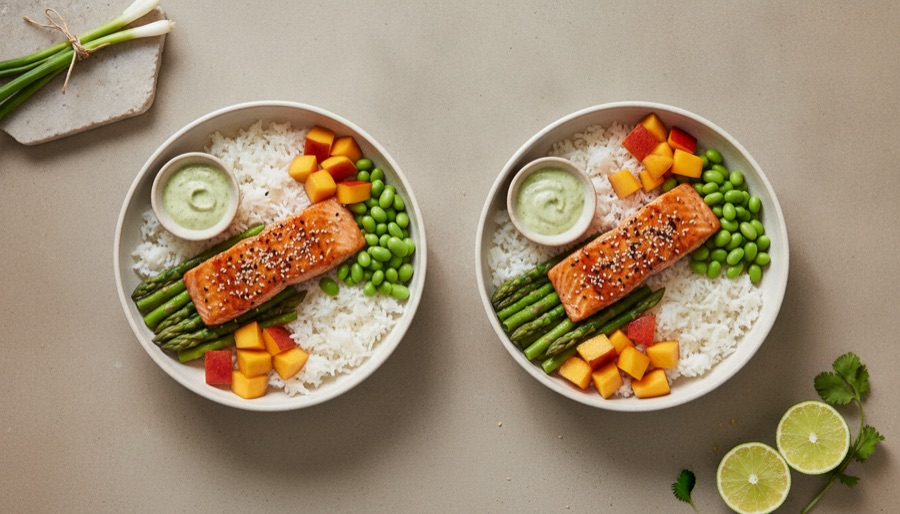 Teriyaki Salmon Bowls