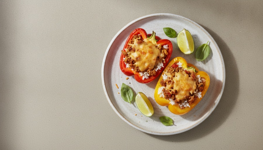 Ground Turkey Stuffed Bell Peppers