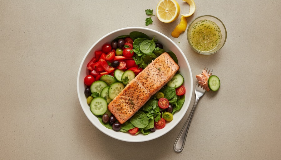 Mediterranean Salmon Bowl