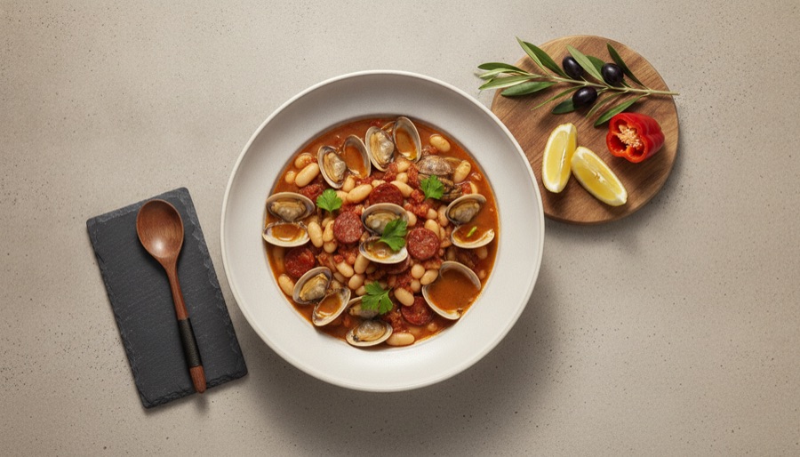 Clam, Chorizo & White Bean Stew