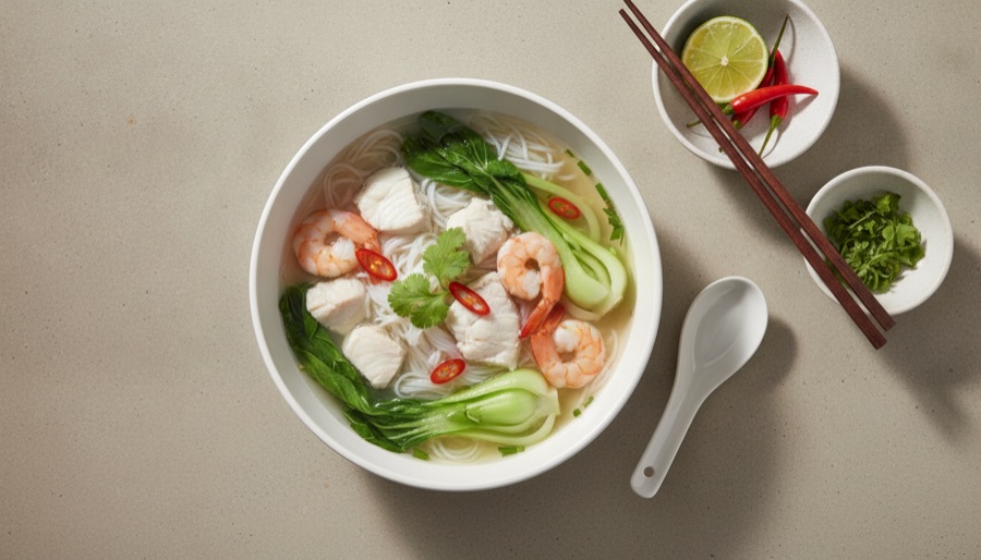 Thai-style Fish Broth with Greens