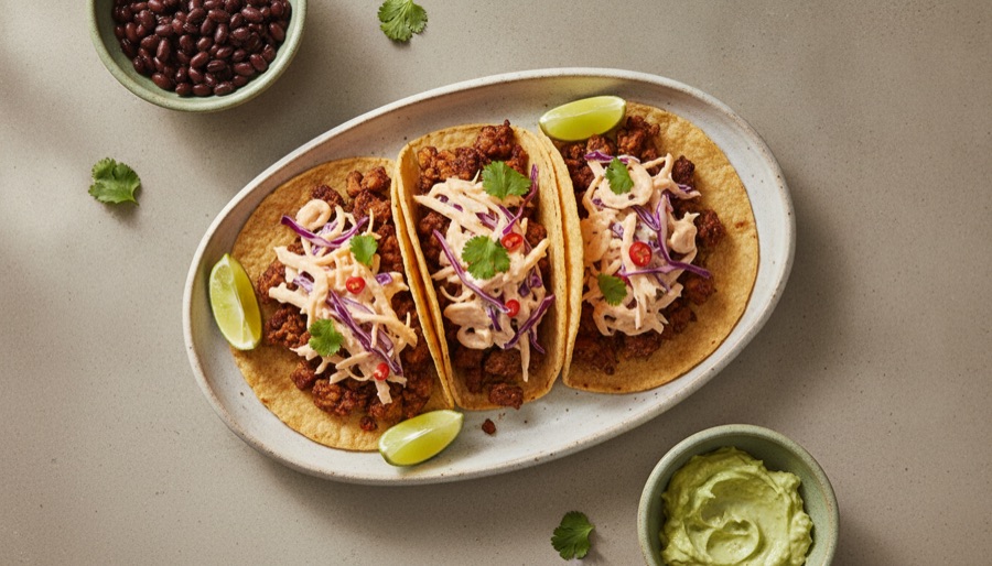 Tempeh Tacos with Chipotle Slaw