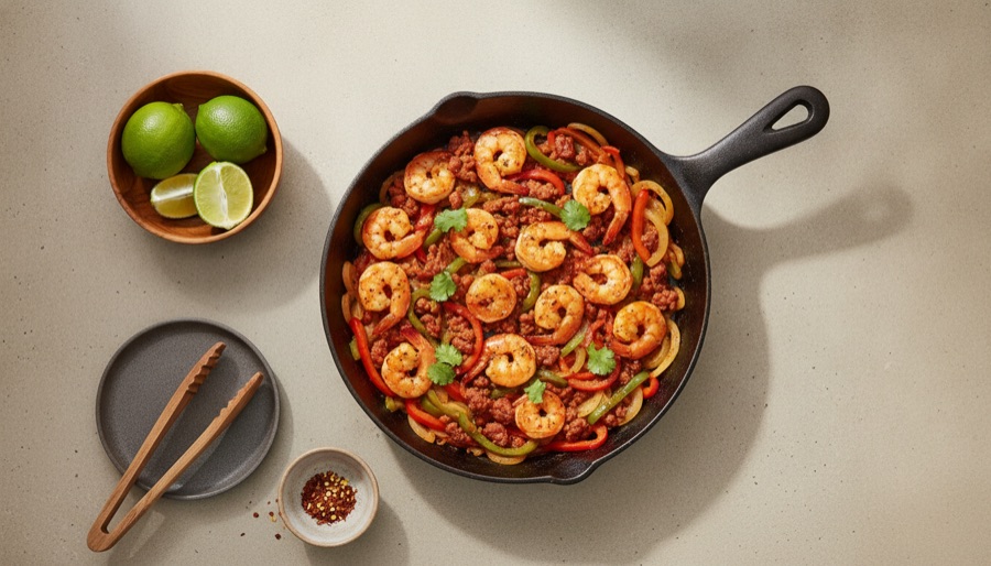 Chorizo and Shrimp Skillet
