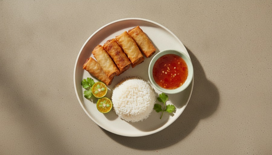 Lumpia Shanghai with Rice