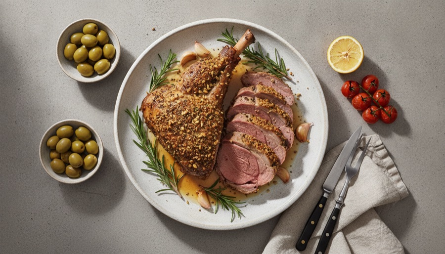 Roasted Leg of Lamb with Rosemary