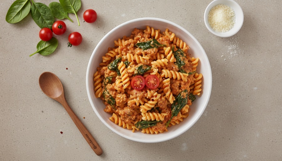 One-Pot Pasta with Sausage and Spinach