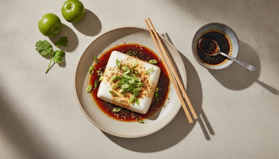 Silken Tofu with Sesame Soy Sauce