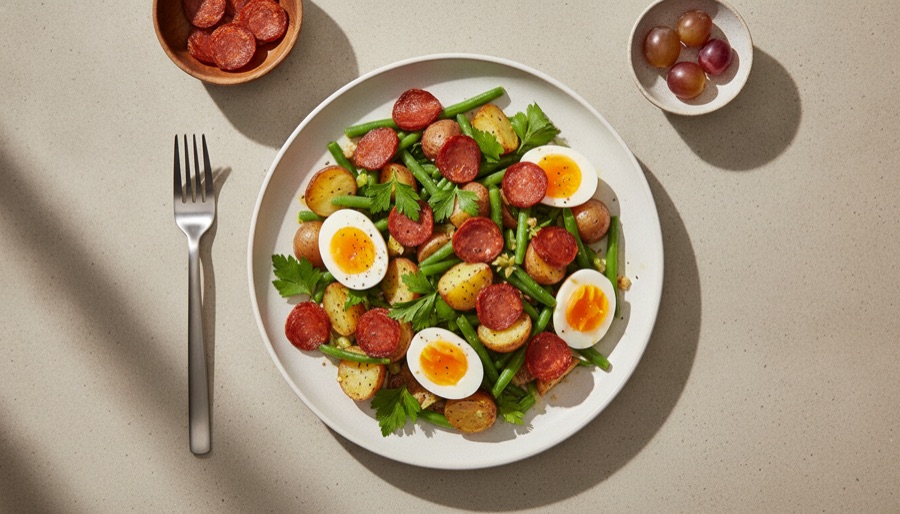 Chorizo & Soft-Boiled Egg Salad