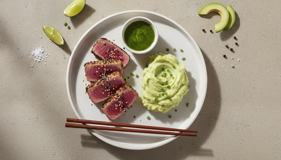 Seared Ahi Tuna with Wasabi Mashed Potatoes
