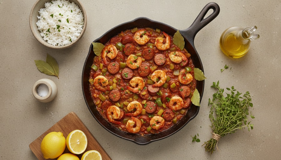 Creole Shrimp and Sausage Skillet