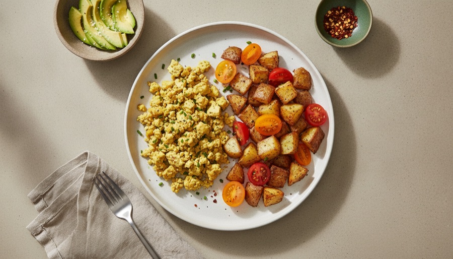 Tofu Scramble with Roasted Potatoes
