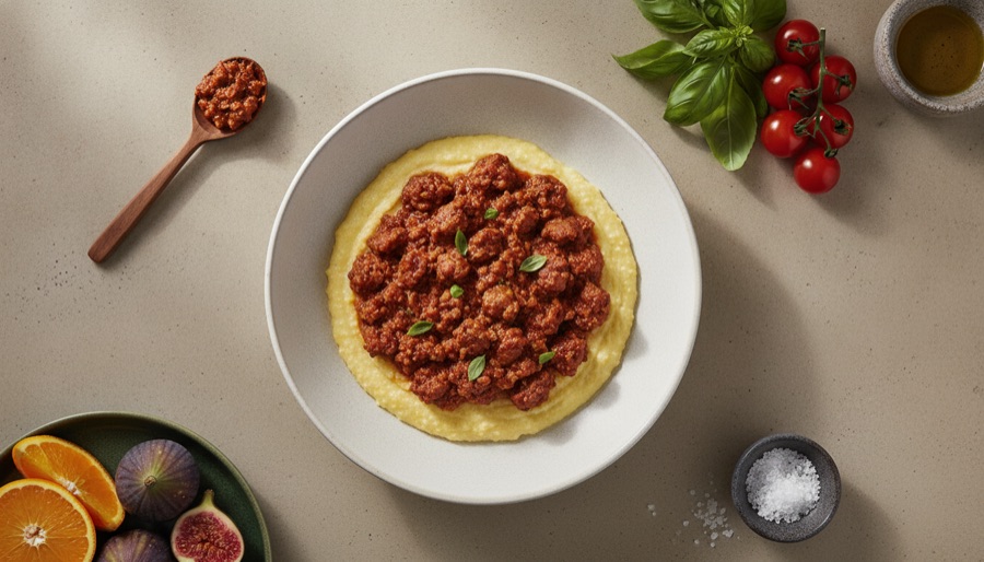 Polenta with Sausage Ragu