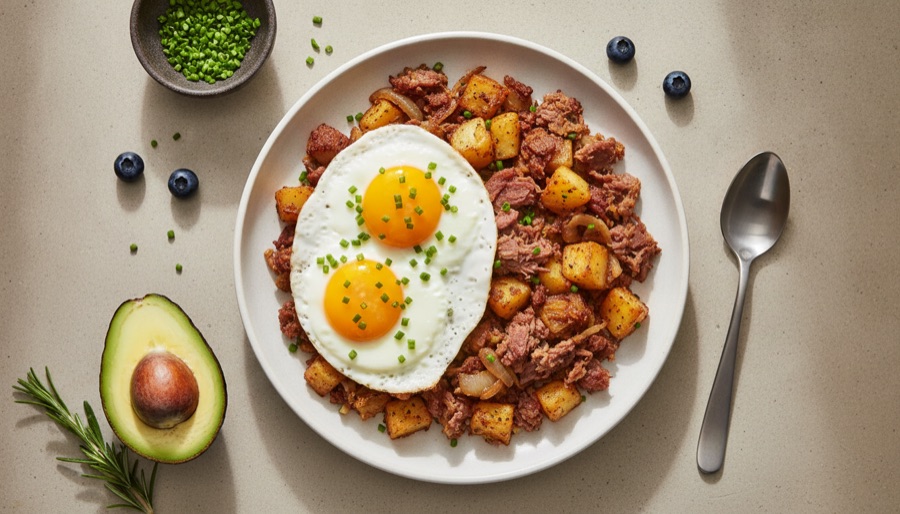 Corned Beef Hash with Eggs