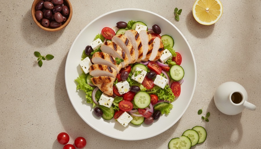 Greek Salad with Grilled Chicken