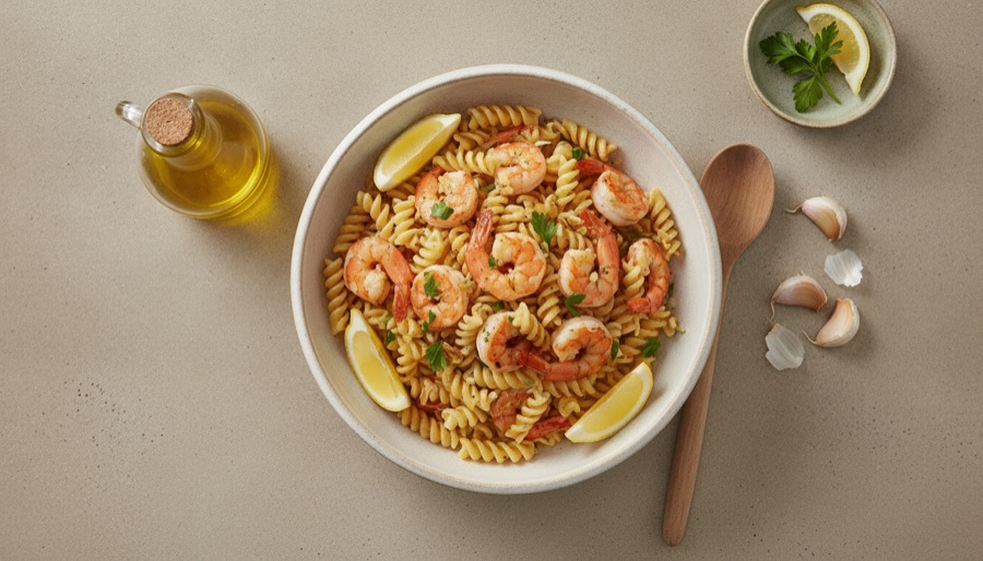 Lemon Garlic Shrimp Pasta