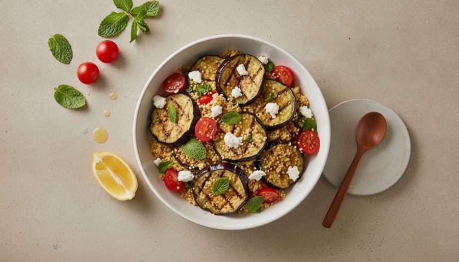 Eggplant Couscous Salad