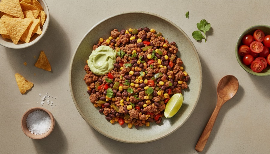 Ground Beef and Black Bean Skillet