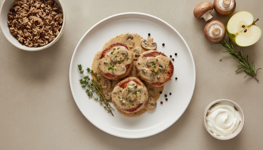 Pork Tenderloin Medallions with Mushroom Sauce