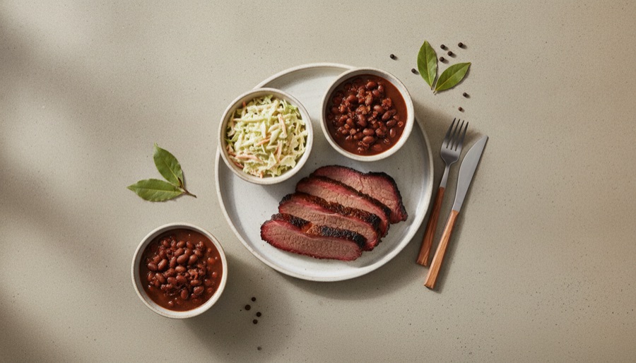 Brisket Plate with Coleslaw and Beans