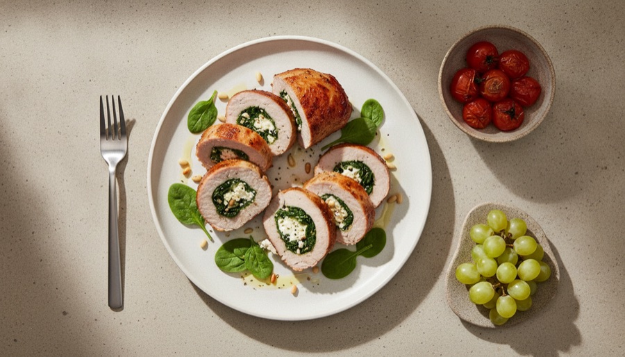 Stuffed Pork Tenderloin with Spinach and Feta