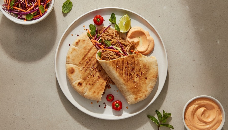 Hot Cumin Lamb Wrap with Crunchy Slaw & Spicy Mayo