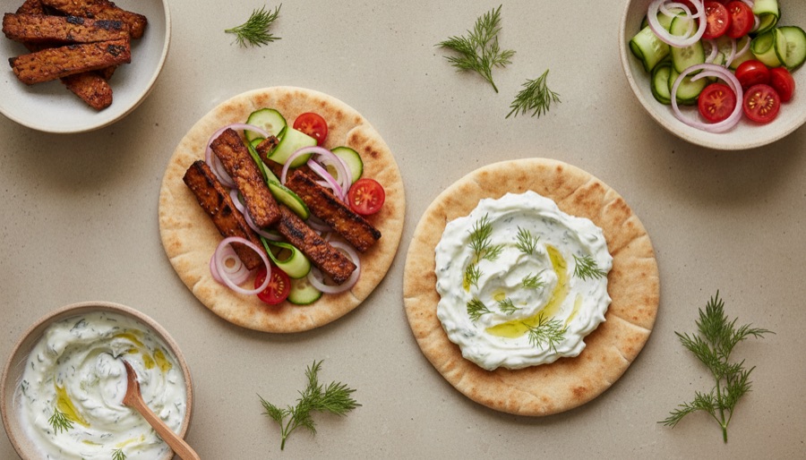 Tempeh Gyros with Tzatziki