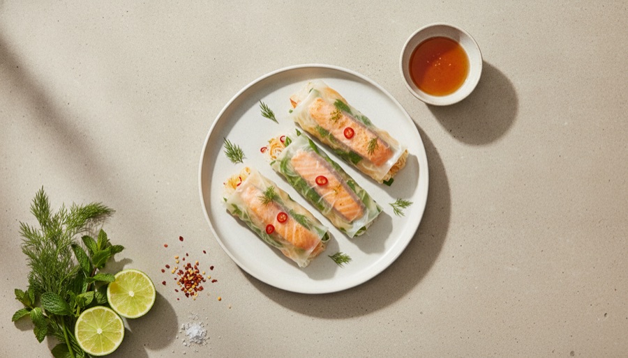 Salmon Noodle Wraps