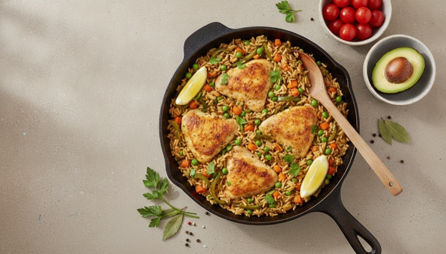 One-Skillet Chicken and Rice