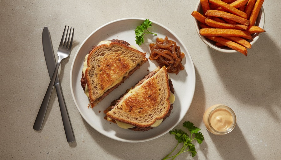 Classic Patty Melts with Caramelized Onions
