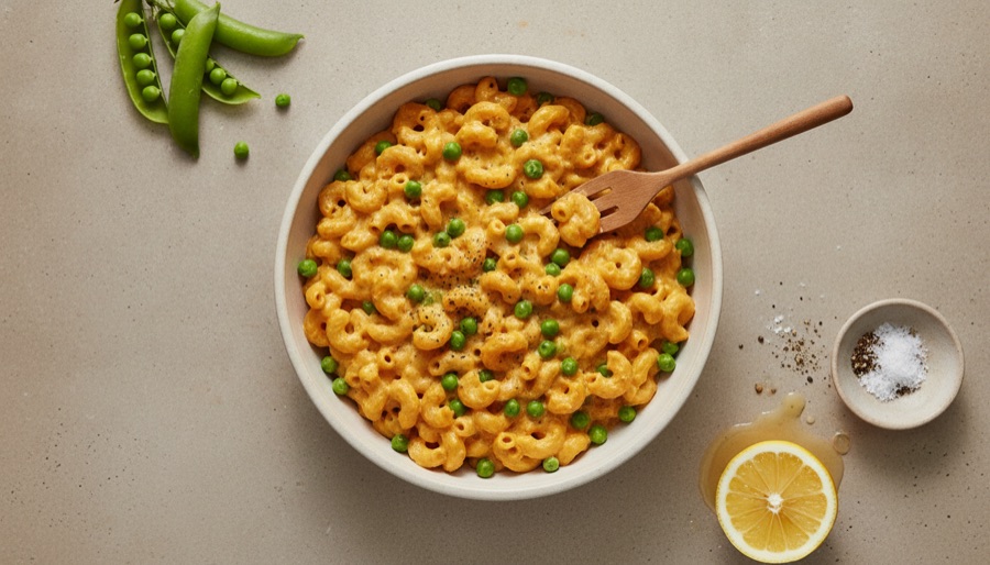 Mac & Cheese with Peas