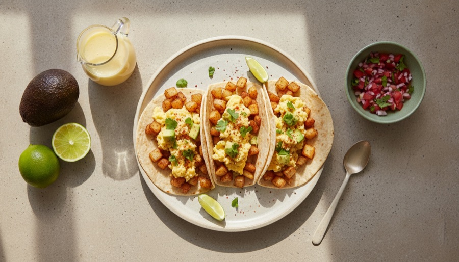 Breakfast Tacos with Potato and Egg