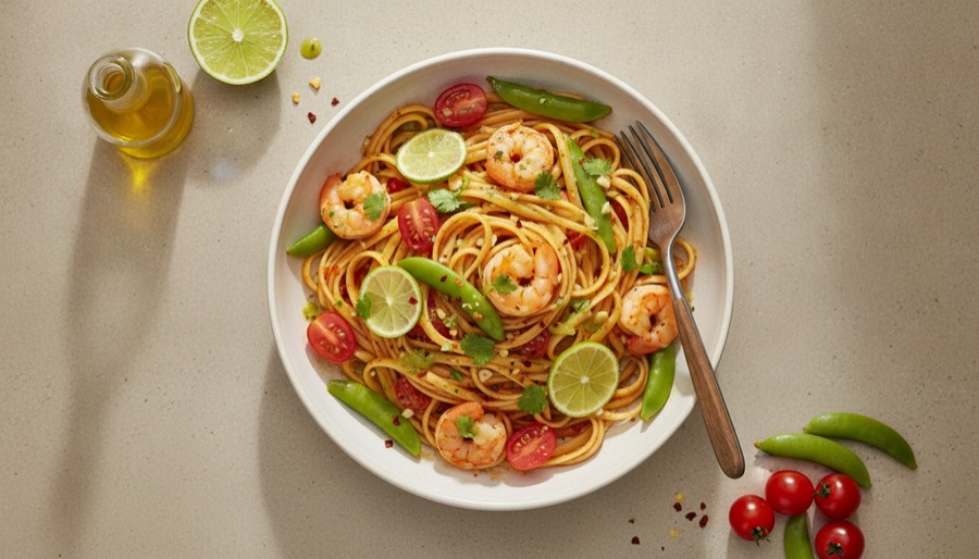 Chili Shrimp Linguine