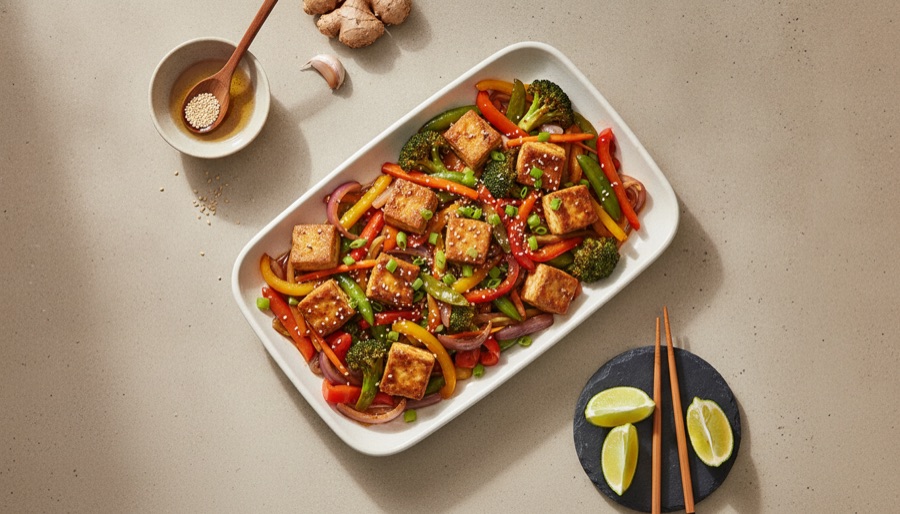 Sheet Pan Tofu and Veggie Stir-Fry