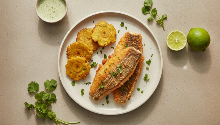 Fried Snapper with Tostones