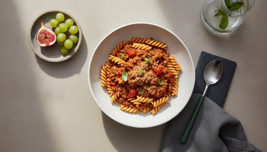 Tempeh Bolognese with Pasta