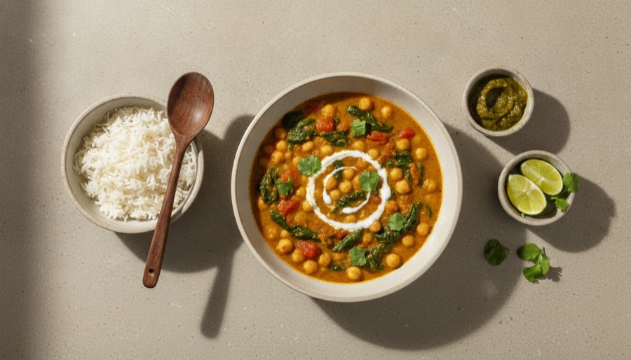 Chickpea and Spinach Curry
