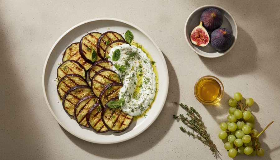 Griddled Eggplant with Sesame Dressing