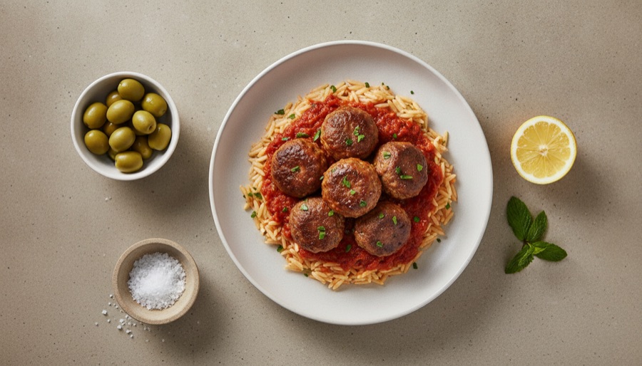 Greek Meatballs with Orzo