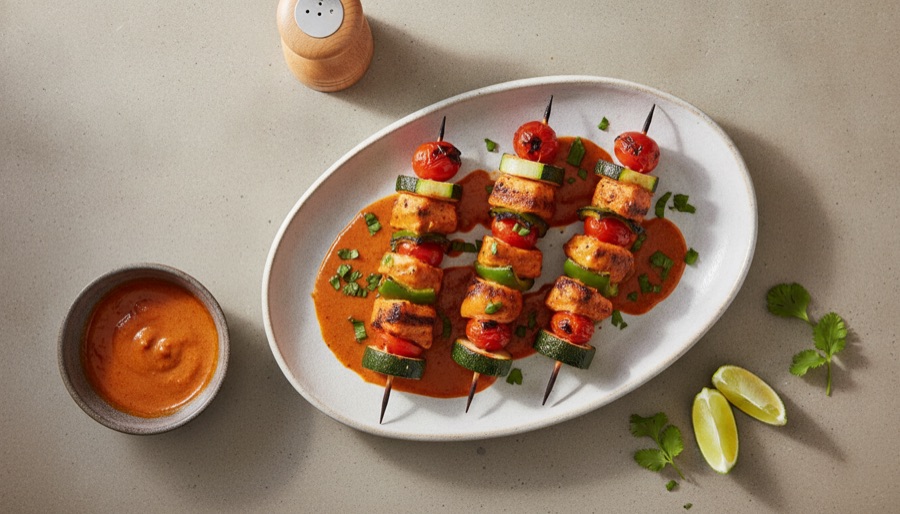 Red Curry Chicken Kebabs